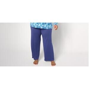 Stan Herman Lounge Brushed Sueded Jersey Pant Blue Size Large A652741 NWOT